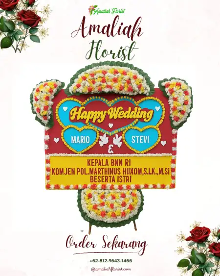 Papan Bunga Pernikahan Warukkalong